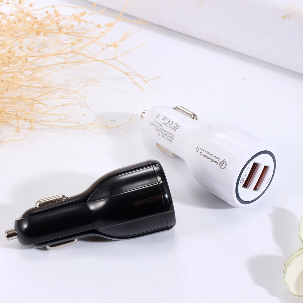 Быстрая зарядка 2USB салона автомобиля Зарядное устройство QC3.0 быстрой зарядки 5V 3.1A Зажигалка для сигарет розетка машинный Зарядное устройство адаптер для iPhone, Android