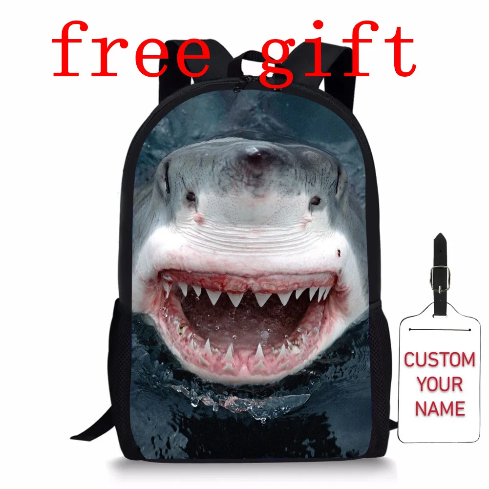 

Men Bags Marine Life Dolphin Printing School Bag For Kids Girls Casual Ferocious Sea Monster Pattern Children Backpack Bolsos