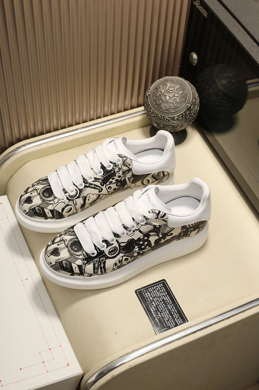 Новинка; сезон Ранняя осень; Новинка; маленькие белые туфли McQueen; женская обувь на толстой подошве; спортивная обувь - Цвет: same as picture