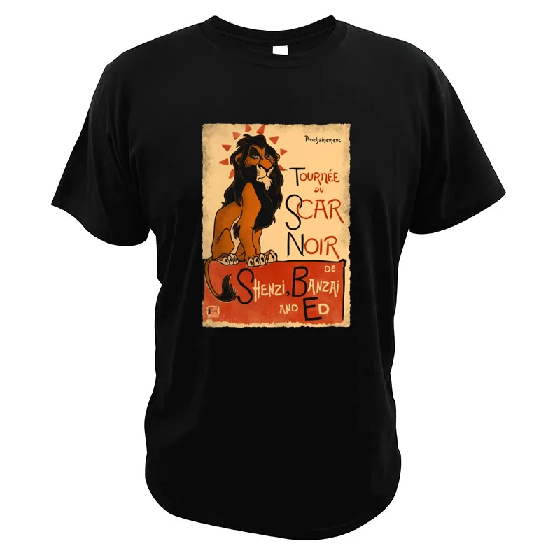 Футболка с надписью «Movies Le Chat Noir», европейский размер, хлопок, Высококачественная дышащая футболка с цифровым принтом, футболка с принтом «Король Лев», s