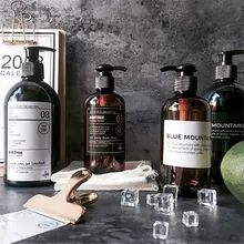 Скандинавский диспенсер для мыла и шампуня бутылка скандинавский пластик черный цвет Путешествия портативная бутылка для хранения жидкого пресса 500 мл