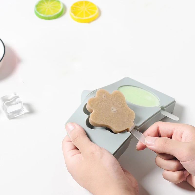 Diy Popsicle силиконовые формы с многоразовыми пластиковыми палочками крышка термостойкость форма для изготовления мороженого креативный лоток для льда