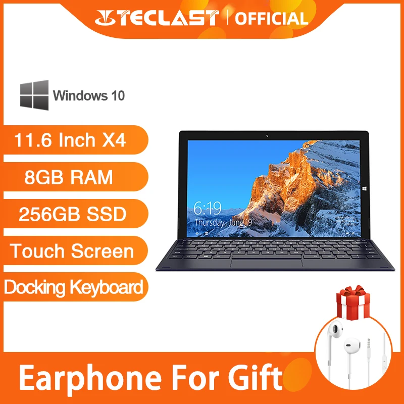 Teclast X4 Планшетные ноутбуки 2 в 1 11 6 дюймов 8 Гб RAM 256 ГБ SSD 1920x1080 Windows 10 Intel Gemini Lake N4100 HDMI