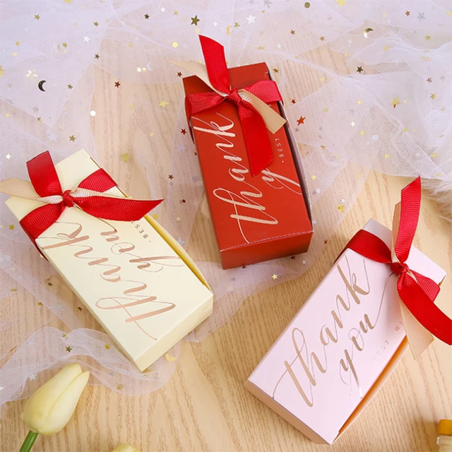Lot De 10 Boîtes À Bonbons En Papier Avec Ruban, Rouge, Rose, Beige,  Emballage Cadeau Pour Mariage Et Anniversaire - Cadeau Boîtes Et Sacs -  AliExpress