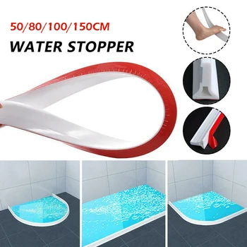 

50-150CM Collapsible Silicone Threshold Bathroom Kitchen Water Stopper Dam Shower Barrier Water Stop Strip Waterproof Strip
