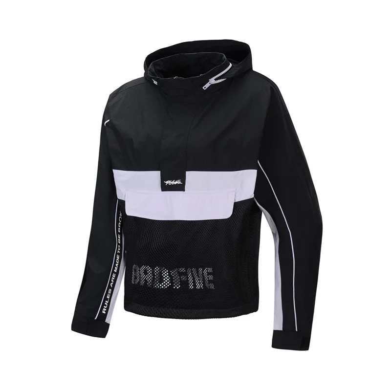 Li-Ning женские BAD FIVE баскетбольные ветровки с капюшоном свободного кроя нейлон подкладка спортивные пальто куртки AFDP176 WWF933
