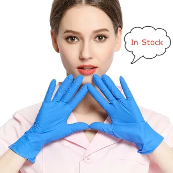 

Disposable Household Latex Food Gloves 100pcs Elastic Thin And Not Easy To Tear Gloves Anti-static Non-stick Blue Clean Gloves