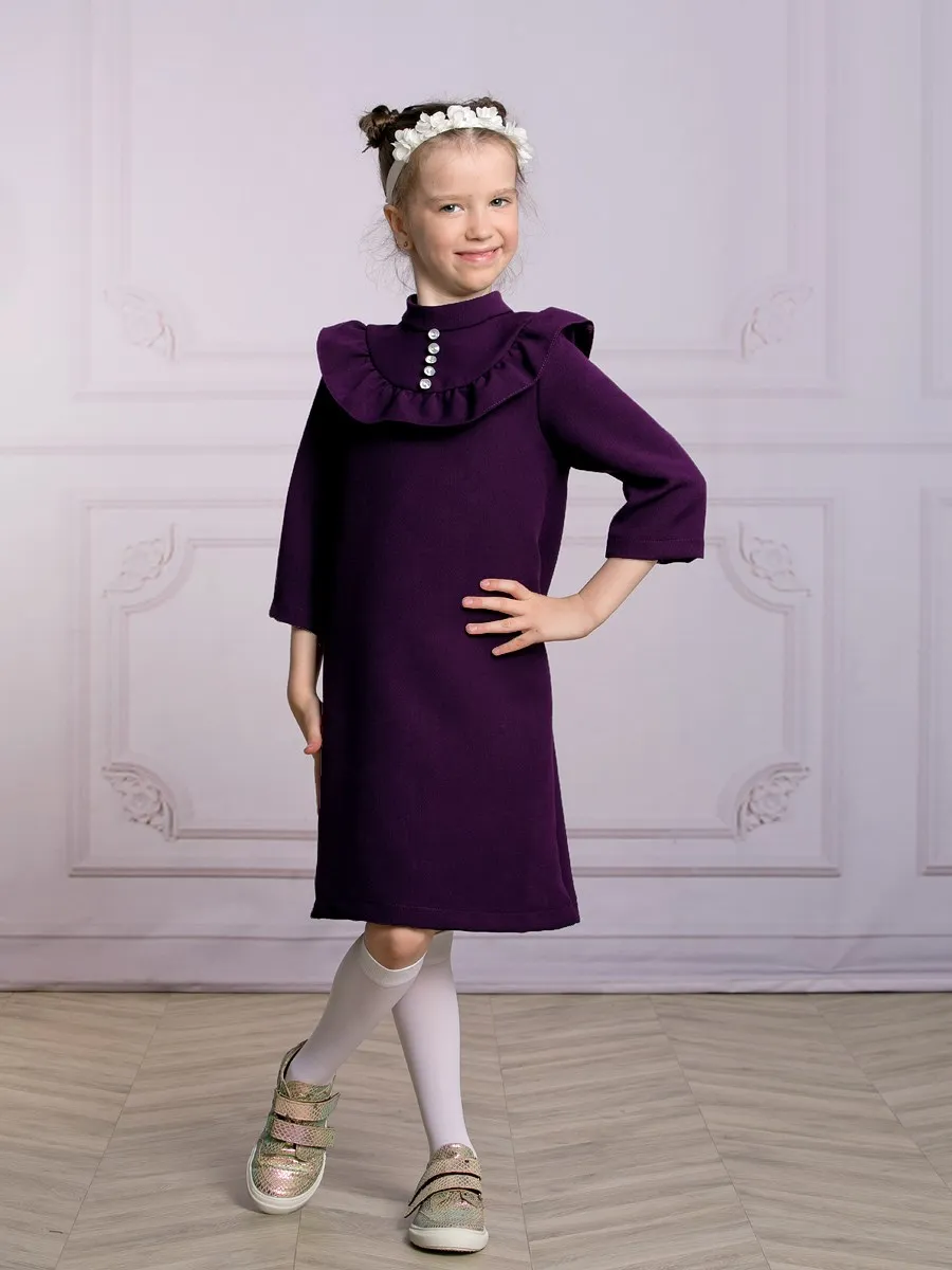 Платье для девочки Viva Baby D1511-2 баклажановый