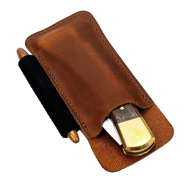 EASYANT Handmade Oil Wax Leather Sheath Pocket Pouch EDC Organizer Card  Holder Wallet