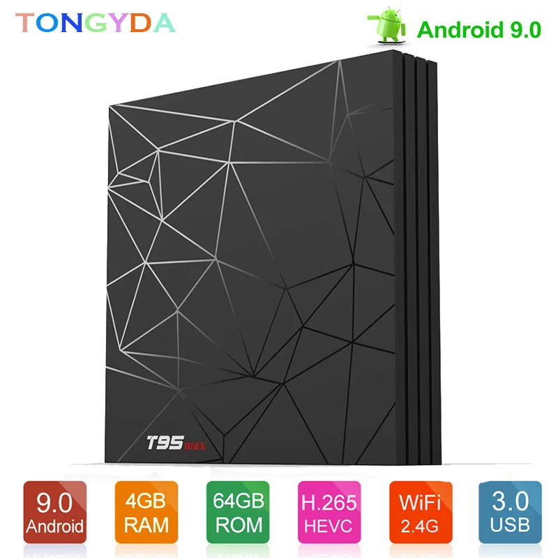 T95 MAX tv Box Android 9,0 Allwinner H6 4 Гб 64 Гб Wifi 4K 4K 60 кадров в секунду H.265 Netflix Youtube Smart Android tv Box T95 MAX телеприставка