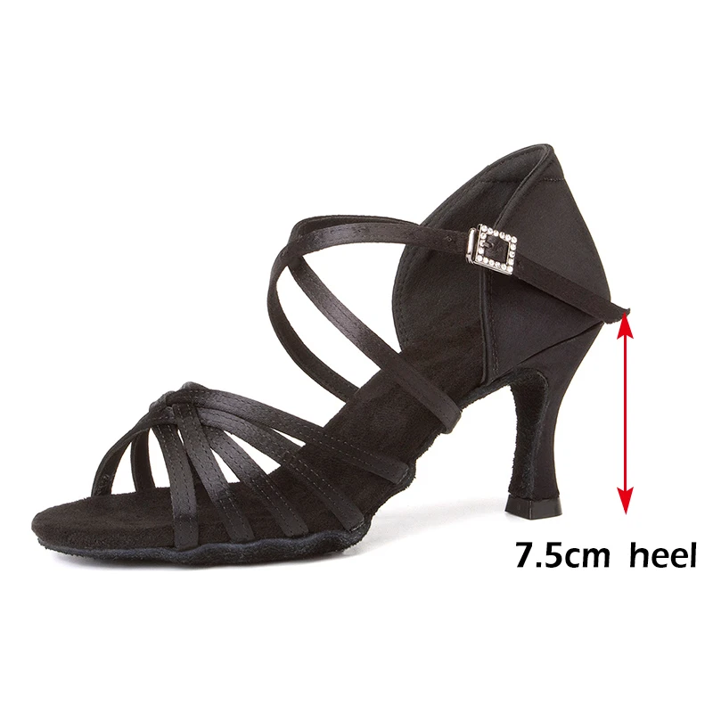 Women's High Heel Silk Latin Dance Shoes - 8cm Heel, Soft Bottom Ballroom Salsa Footwear