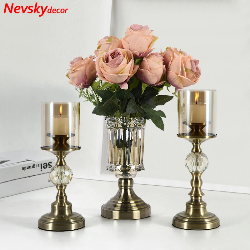 

Decorative vase Candle Holders Vase stand Romantic Candlelight Dinner Candlestick Light Home For Wedding Decoration Centerpiece