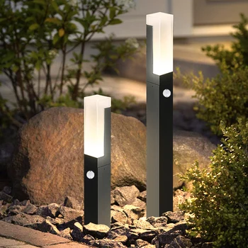 

Thrisdar Waterproof Motion Sensor Garden Pillar Lawn Lamp Aluminum Post Light Outdoor Courtyard Villa Landscape Bollards Light
