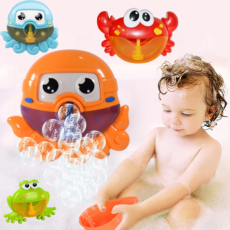 

Bubble Machine Crabs Frog Music Kids Bath Toy Bathtub Soap Automatic Bubble Maker Baby Bathroom Toy for Children Christmas Gift