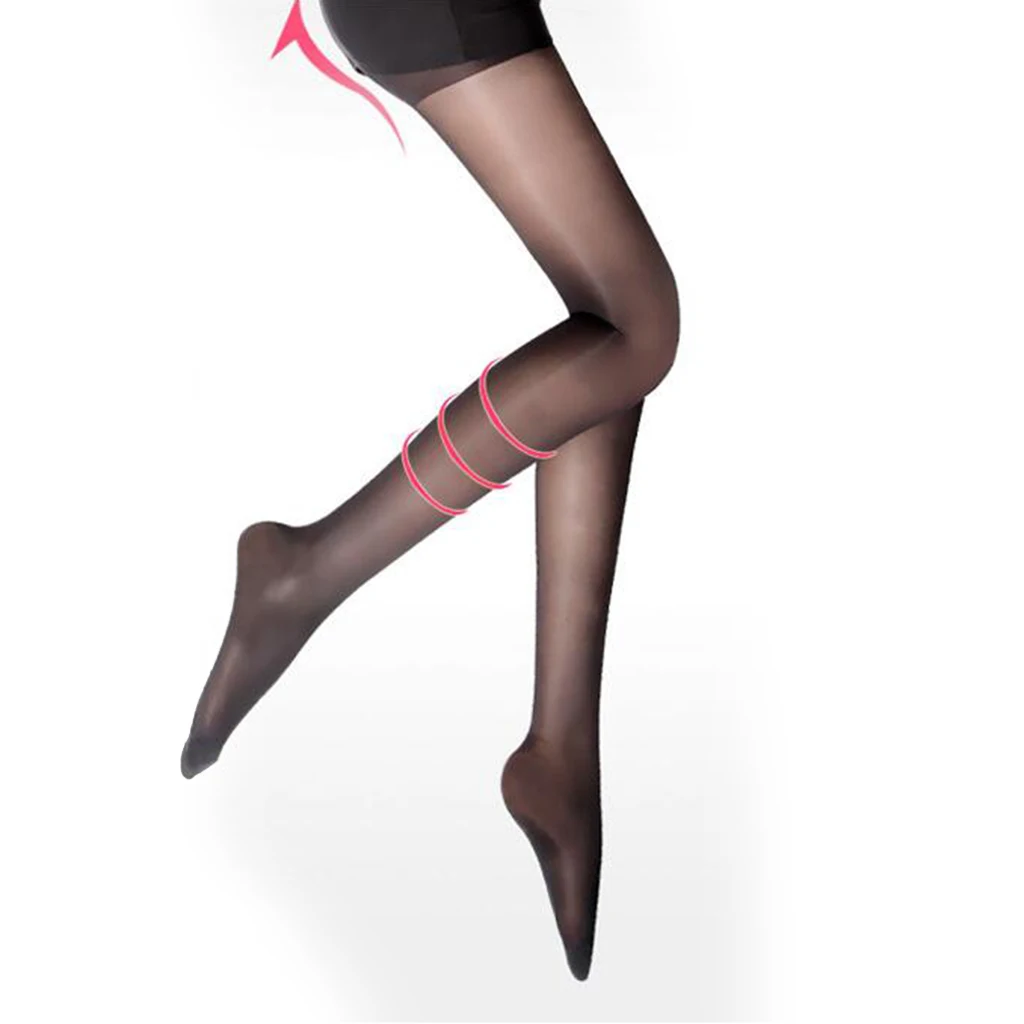 Womens Ultra Thin Pantyhose Leggings 20D Control Top Stretch Tight Black/Natural