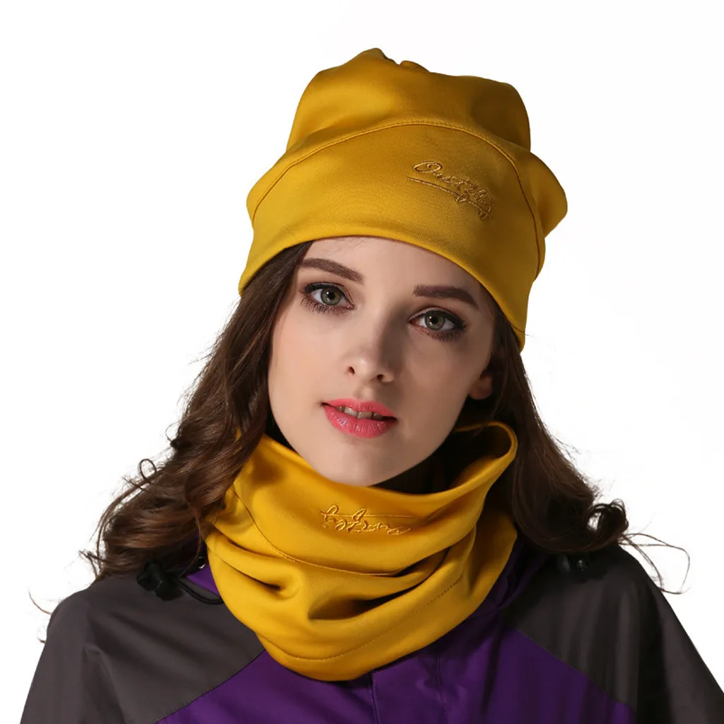Men's winter hat Ladies warm hat Joker warm knit wool hat Windshield Cap bib multi-purpose plus fleece winter knit hat W1017