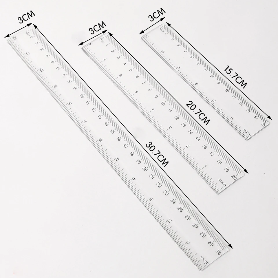 Sheet Protectors Morices 3 Pcs Transparent Straight Ruler With Extra ...