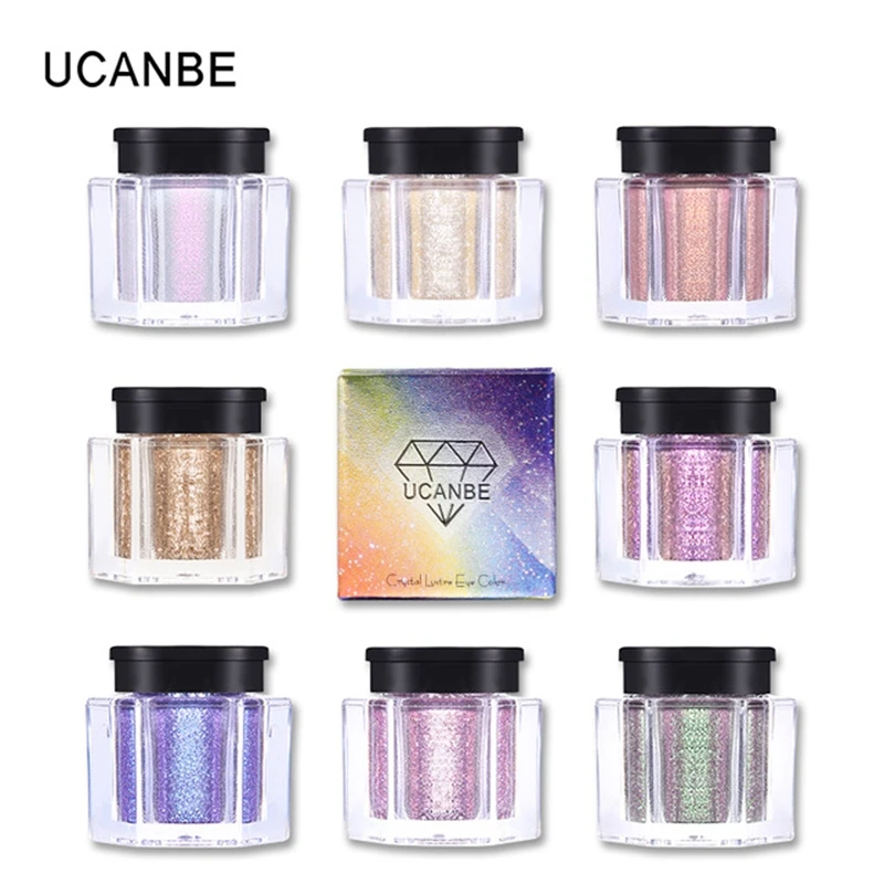 UCANBE Brand Duo-Chrome Glitter Eyeshadow Powder Metallic Shiny Holographic Shimmer Luster Eye Toppers Single Eyes Shadow Makeup |