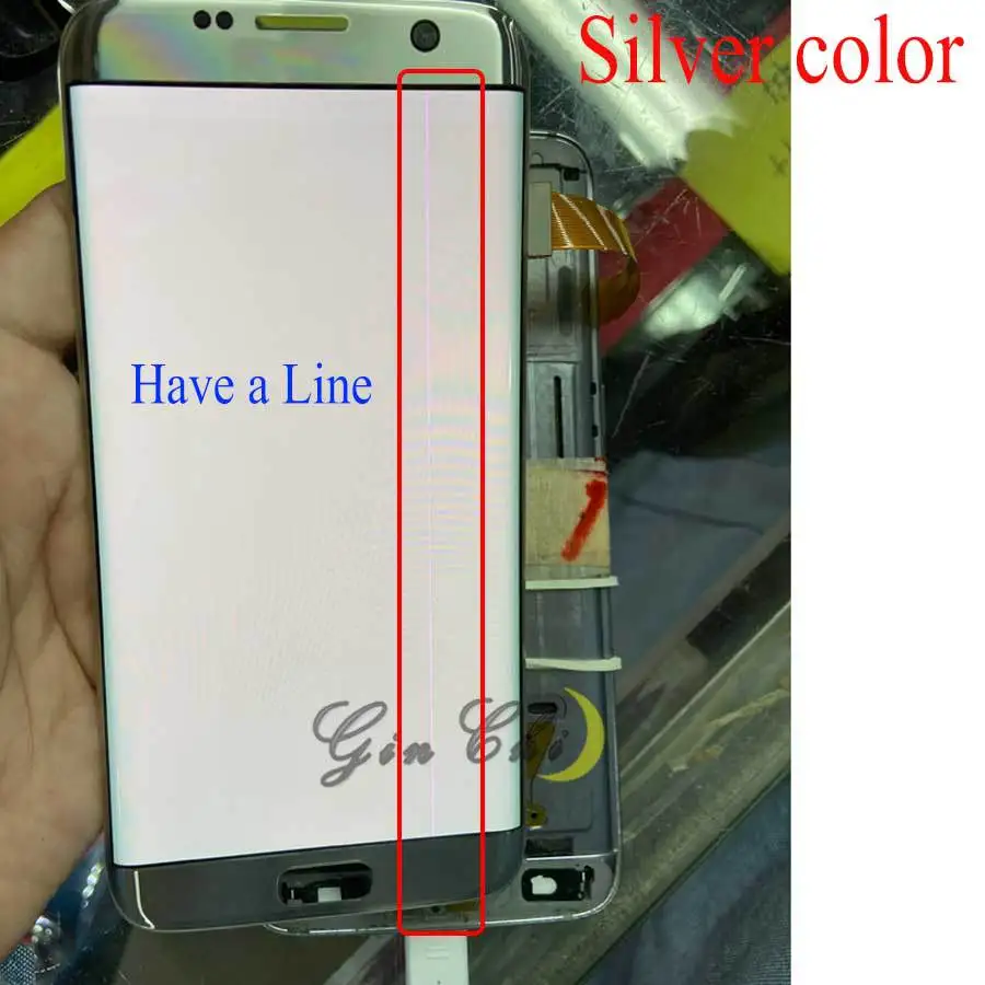 Для samsung S7edge ЖК-дисплей сенсорный G935 ЖК-дисплей для samsung S7 egde ЖК-ленточный линейный дисплей Мобильный телефон дефектный экран - Цвет: Silver only Lcd