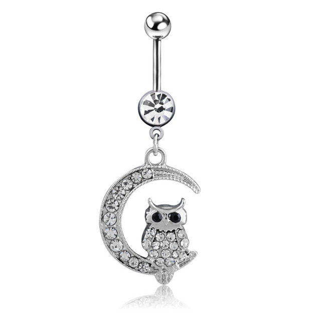 Belly Button Ring 14G Cute Fox Belly Ring Bunny Sexy Navel Piercing Rabbit Belly Bar Elephant Ombligo Pircing Owl Cat