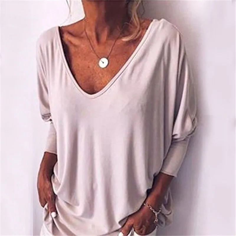 Taniafa/осенне-зимняя модная женская футболка с длинными рукавами большого размера, свободная рубашка с пуговицами, Женские однотонные хлопковые топы - Цвет: white