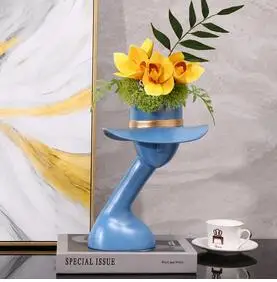 

SIMPLE RESIN PORTRAIT VASE LOVELY TOP HAT LADY STATUE ABSTRACT FIGURINES FLOWER ARRANGEMENT MODERN HOME DECORATION GOLDEN VASES