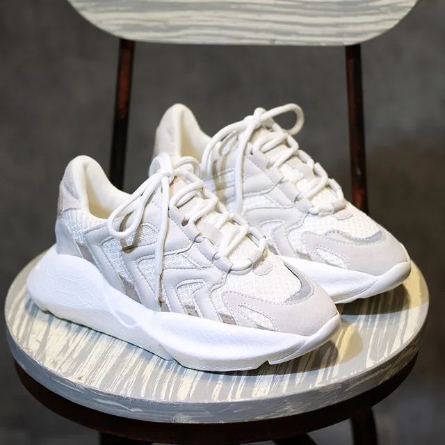 Chunky white trainers designer Clearance