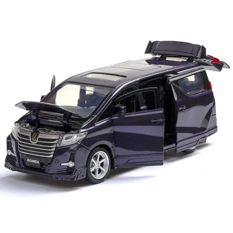 1:32 Toyota Alphard Diecasts& Toy Vehicles модель автомобиля из сплава Модель автомобиля 6 открытая дверь со звуком светильник детские игрушки машинки - Цвет: No Original Box
