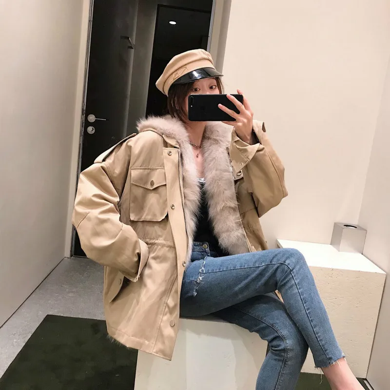 Real Fur Coat Women Fox Fur Coat Women Clothes Real Fur Parka Warm Winter Coat Womens Clothing Manteau Femme BL-299 YY1067