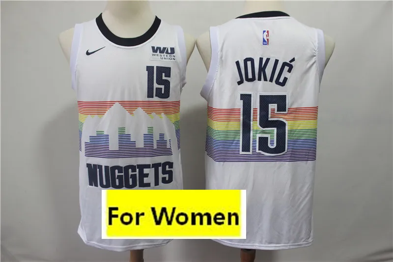Женский бейсбольный мяч Денвер Аллен Айверсон#15 Nikola Jokic#27 Jamal Murray майки