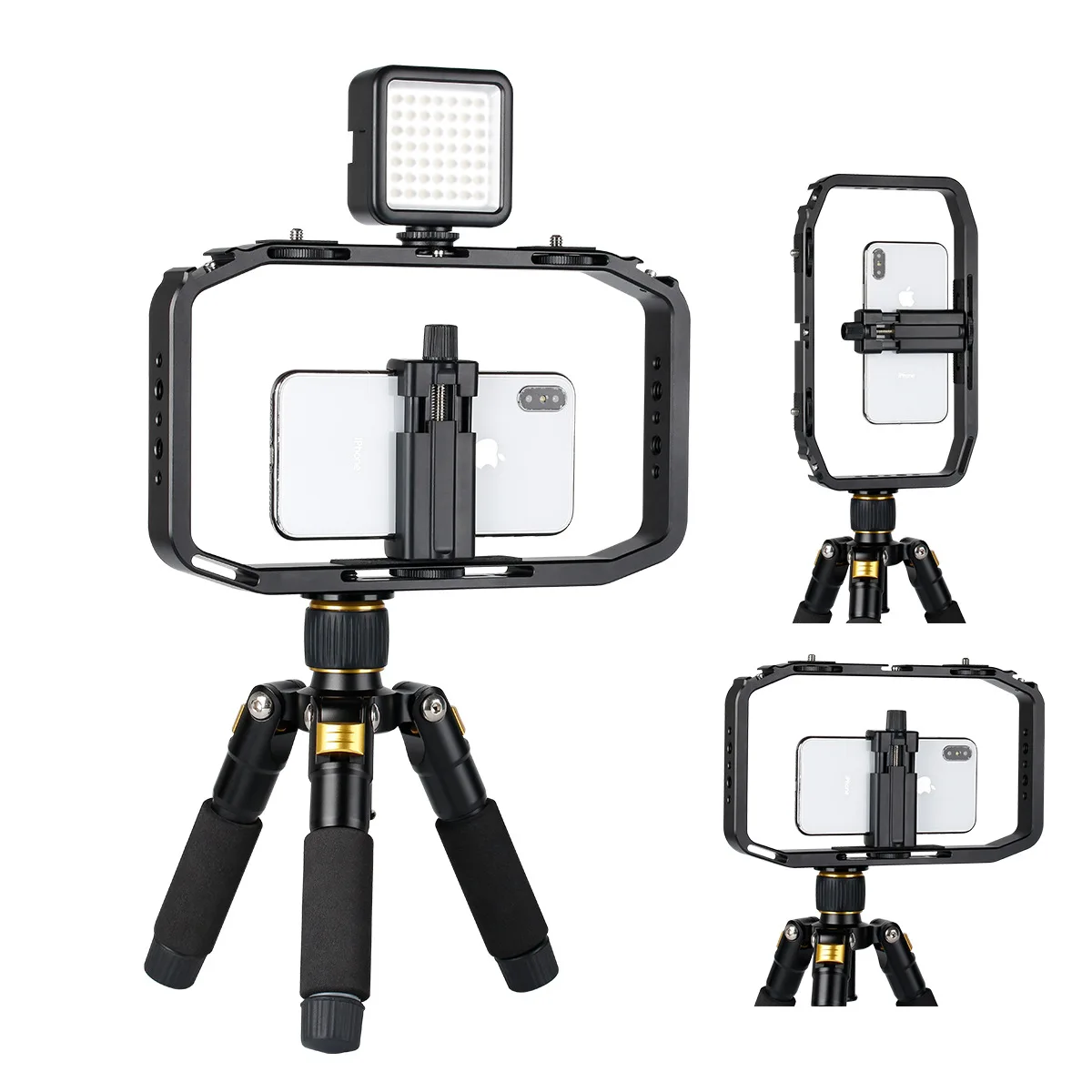 Алюминий ручной смартфон Камера Gopro видео стабилизатор с креплением для телефона клетка для цифровой зеркальной камеры Canon Nikon sony iPhone 11 8 huawei P20 samsung