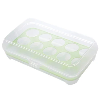 

Kitchen Drawer Egg Box 15 Grid Storage Box Portable Kitchen Storage Freshness Box Refrigerator Egg Storage Box