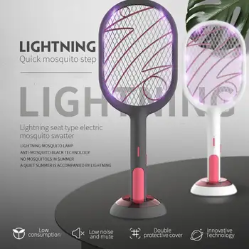

SOLEDI USB Charging Handheld Mosquito Lamp Wasp Trap Control LED Practical Electric Mosquito Swatter Flyswatter
