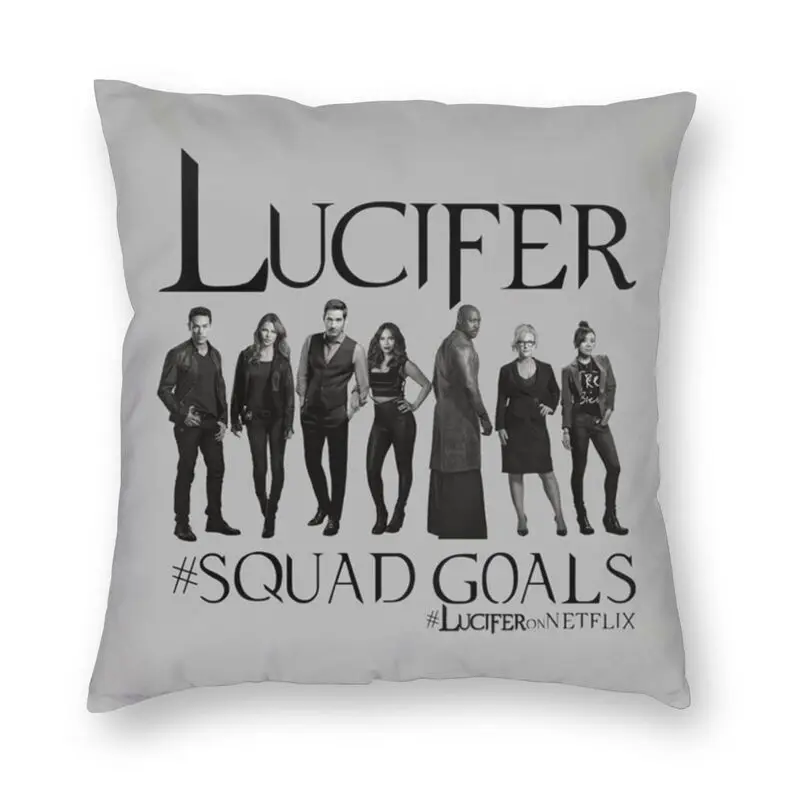 

Soft Lucifer Cast Squad Goals Throw Pillow Case Decoration Custom Cushion Cover 45x45 Pillowcover for Living Room