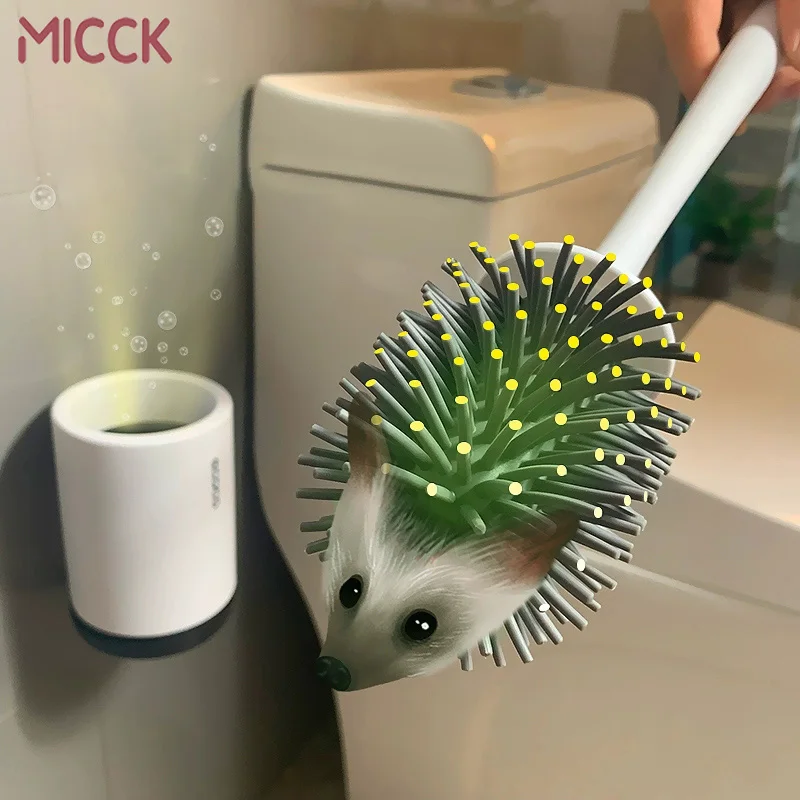

MICCK TPR Silicone Toilet Brush Soft Rubber Head Holder Wall-mounted Bathroom Cleaning Brush For Toilet Bathroom Accessories Set