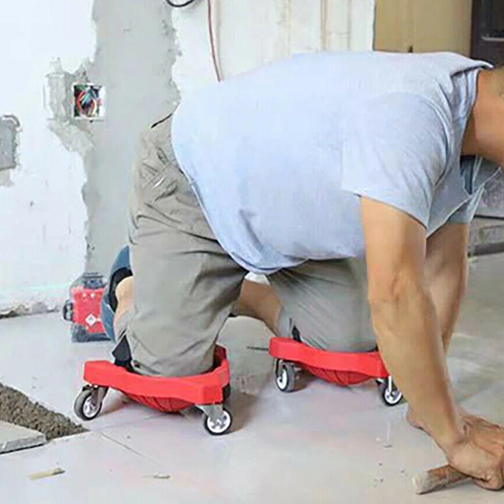 

Tile Installing Flexible Tool Adjustable Strap Gliding Knee Pad Rolling Wheels Practical Construction Job Workers Mobile Plastic