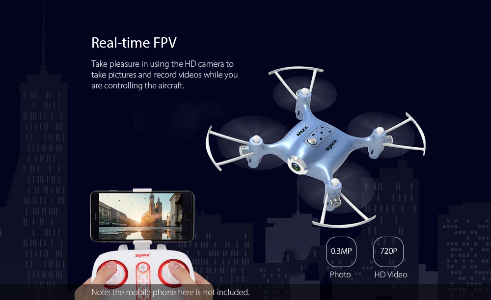 X21W Мини RC Квадрокоптер RTF WiFi FPV 0.3MP камера/высота удержания/g-сенсор режим