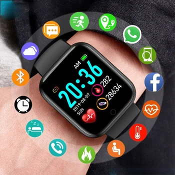 Reloj Digital de silicona para hombre y mujer, pulsera electrónica con pantalla LED BPM, control de salud y deporte, reloj de Hora y semana