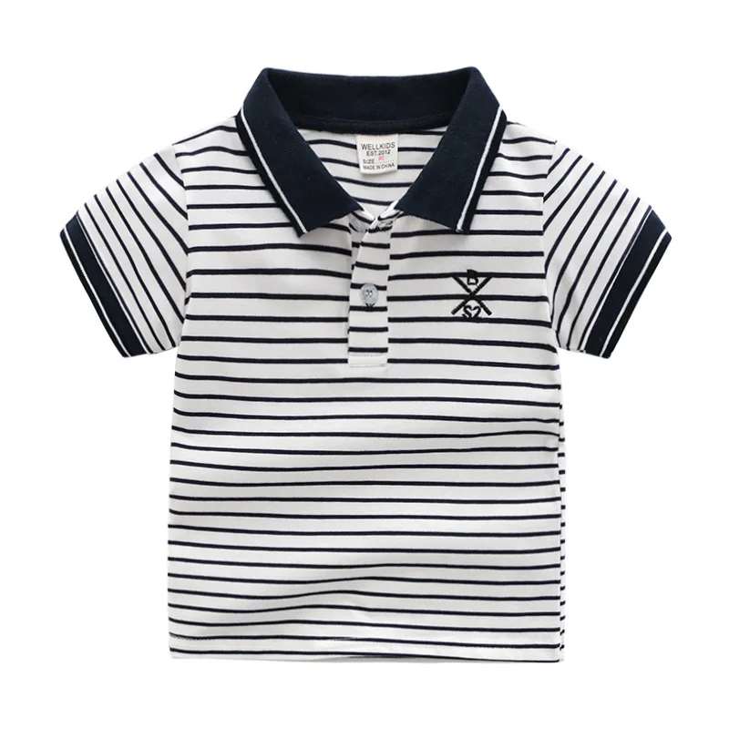 Children t shirt boys blouse shirt Summer Solid Color Boys Shirts Cotton Kids Polo T-shirts Toddler Tops Tees Quality Children's Clothes