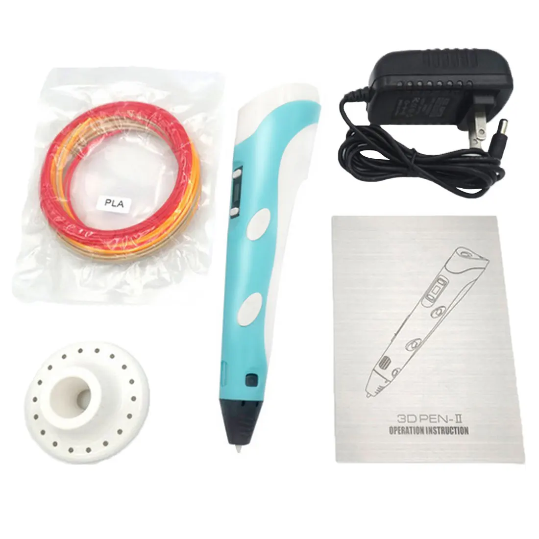 blue USplug 3D печать ручка пластиковая DIY трехмерная картина игрушка 3D Ручка детский дизайн рисунок креативная игрушка подарок - Цвет: blue USplug