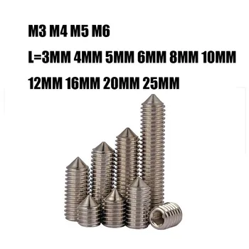 

DIN914 M3 M4 M5 M6 304 Acero inoxidable comida tornillos cono punto hexagonal Tornillos GB78 3 4 5 6 8-25mm