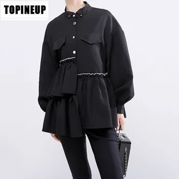 

Solid color fashion elegant Women spring top female casual stylish blouses blusas