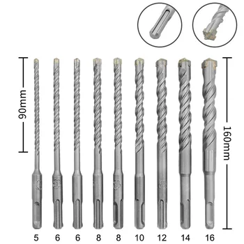 

Round Shank Cross Electric Drill Bit Set Hole Saw Cutting Machine Tools Concrete