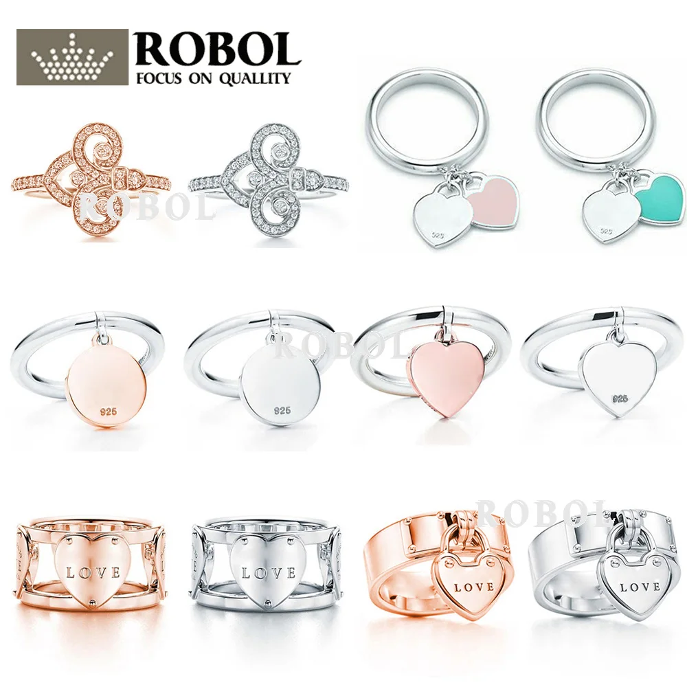 

JZ TFB TTFF Original Sterling Silver 925 High Quality Charm Ring Engraved Inscription FOR Woman Original Model Production