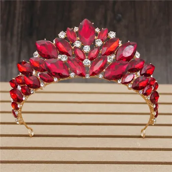 

Luxury Royal Queen Crown Headband Gorgeous Crystal Tiaras and Crowns Hair Jewelry Pageant Crown Bridal Wedding Accessories