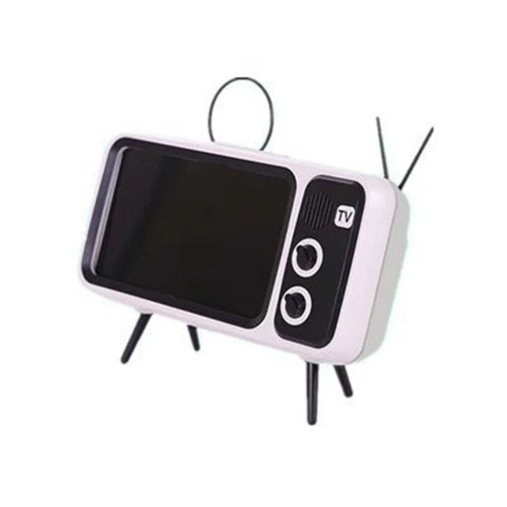 Мини Портативный ретро BT Bluetooth динамик музыка ТВ дизайн держатель мобильного телефона динамик стерео открытый звук