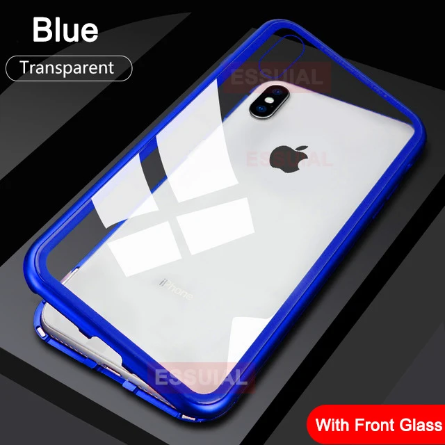 Металлический магнитный адсорбционный чехол для iPhone 11 Pro XS Max X XR чехол двухсторонний стеклянный Магнитный чехол для iPhone 7 8 6 6s Plus чехол