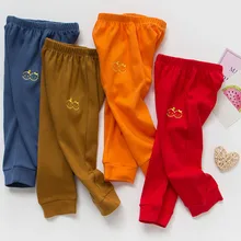 Детские спортивные штаны ярких цветов хлопковые повседневные штаны для малышей Одежда для детей весенне-осенние штаны-шаровары для маленьких мальчиков и девочек штаны для малышей