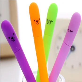 

0.38mm 100pcs/Lot Gel Pen Wholesale New Eggplant Style Neutral Pen Creative Cartoon Office Stationery Writing Supplies GP645