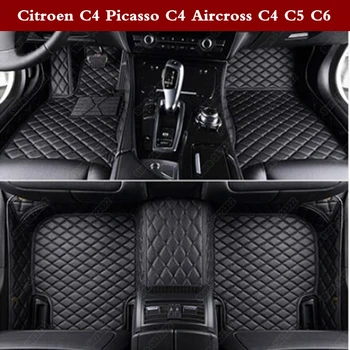 

3D Car Floor Mats Leather Car Foot Mat for Citroen C4 Picasso C4 Aircross C4 C5 C6 Custom Made Automobile Carpet Cover Pads
